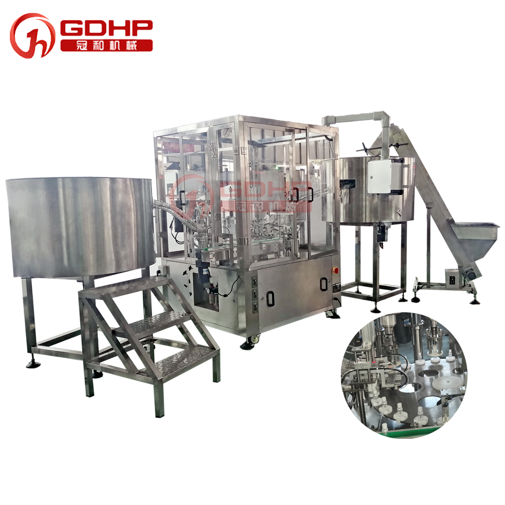 全自動雙工位精華液灌裝旋蓋一體機(jī)